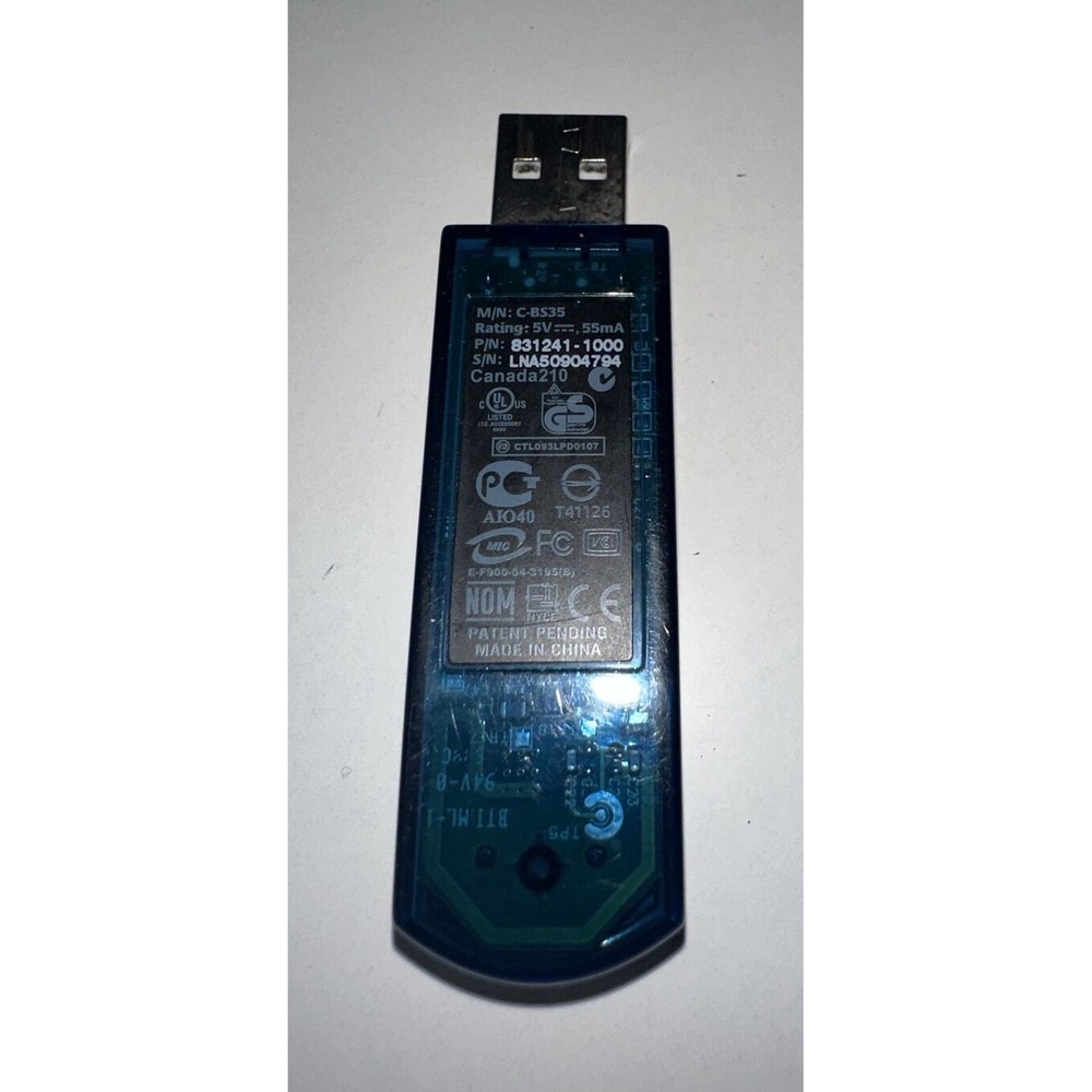 LOGITECH C-BS35 REPLACEMENT WIRELESS DONGLE RECEIVER 831241-1000 - Picture 2 of 3